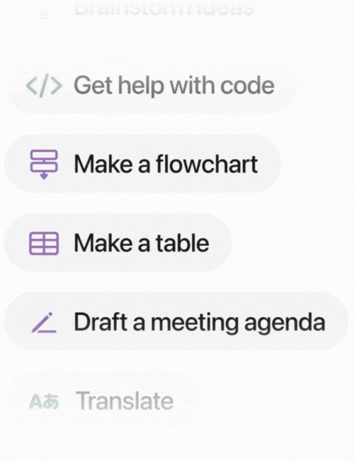 Notion AI sidebar